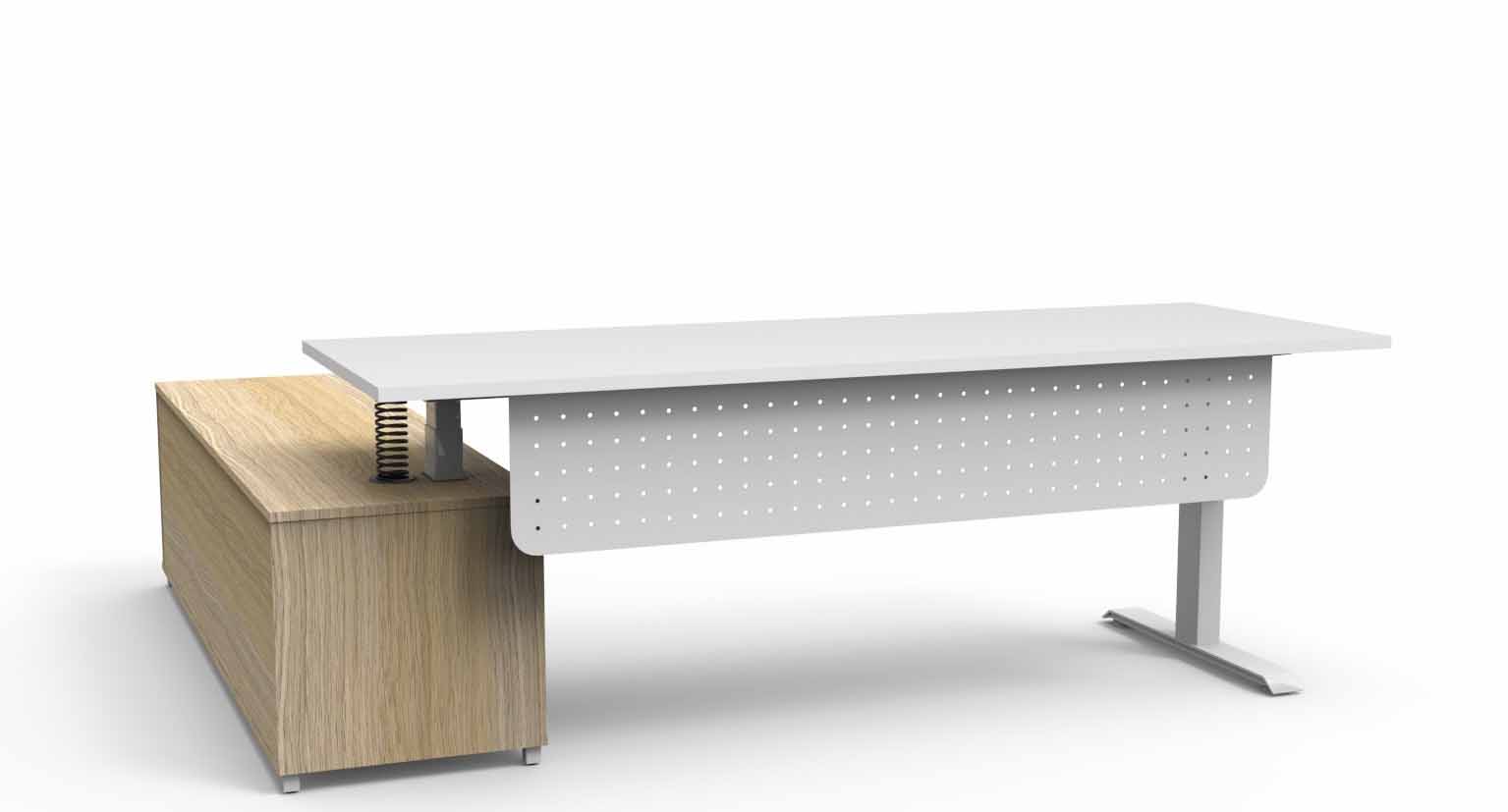 Boost+ Height Adjustable Executive Desk - with Modesty